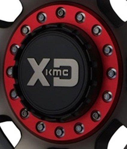 XD SERIES KMC XD137 FMJ Replacement Center Cap M1050RED (2 Piece - Satin  Black Inner Cap Piece with Red Base)