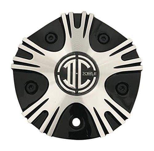 2 Crave Wheels N02-B-CAP NO2-B-CAP SL1101-02 Black and Machined Wheel Center Cap - The Center Cap Store