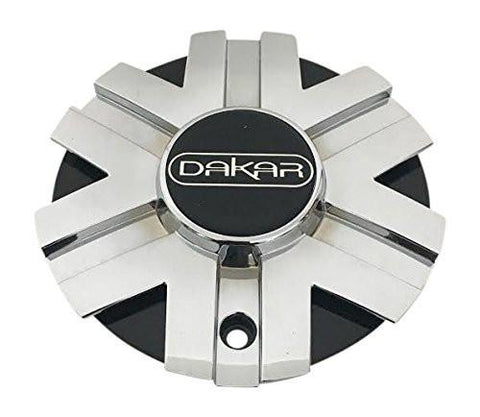 Dakar Wheels 62212410F-2 Black and Chrome Center Cap - The Center Cap Store