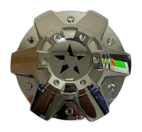 DFD Wheels C-054 Chrome with Black Star Wheel Center Cap Texas Lone Star - The Center Cap Store