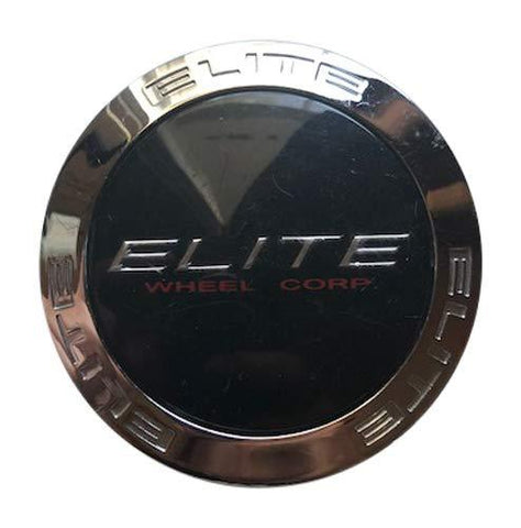 Elite Wheel Corp Cap M-581 Used Chrome and Black Center Cap - The Center Cap Store