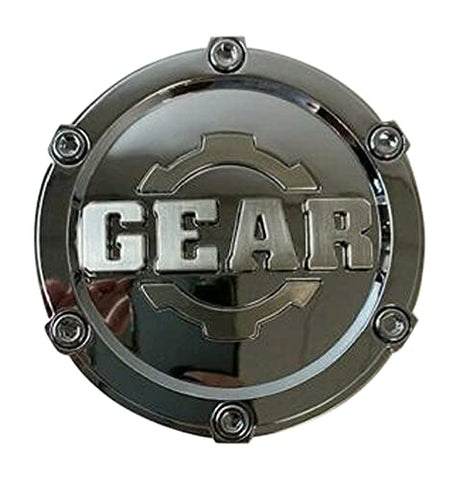 Gear Alloy 6001K102 Chrome with Brushed Logo Wheel Center Cap - The Center Cap Store