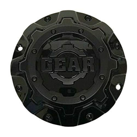 Gear Gloss Black with Satin Black Overlay Wheel Center Cap C-741-1 - The Center Cap Store