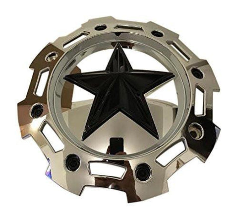 KMC XD Series Rockstar 2 SC-205CHR CAP M-955 S1403-09 Black on Chrome 5 and 6 Lug Center Cap - The Center Cap Store