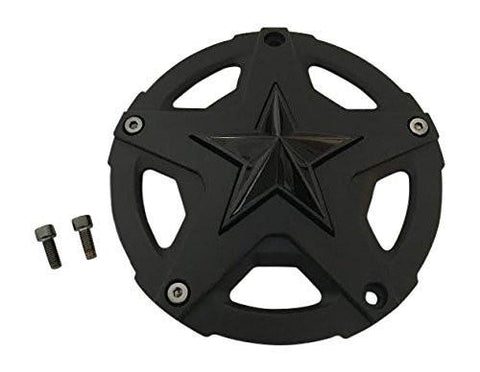 KMC XD Series Rockstar 3 827CAPMB-GB T116L222A S1604-10 Matte Black Center Cap Gloss Black Star - The Center Cap Store