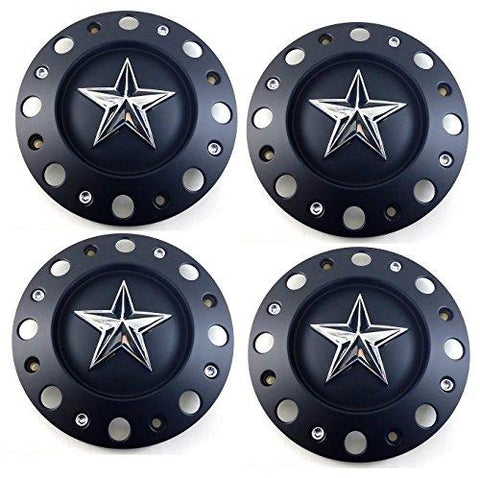 KMC XD Series Set (4pcs) KMC XD Black Wheel Center Caps 9 3/8" for 16x6 17x6 XD775 Rockstar Dually Rim - The Center Cap Store