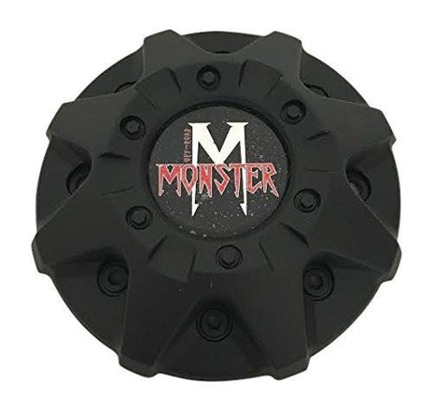 Monster Offroad Wheels C-224-4 C-224-3 LG13109-80 Matte Black Wheel Center Cap 17 Inch Wheel - The Center Cap Store