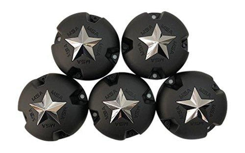 MSA Wheel BC-770 S1204-01 Matte Black Wheel Center Cap Set of 5 - The Center Cap Store