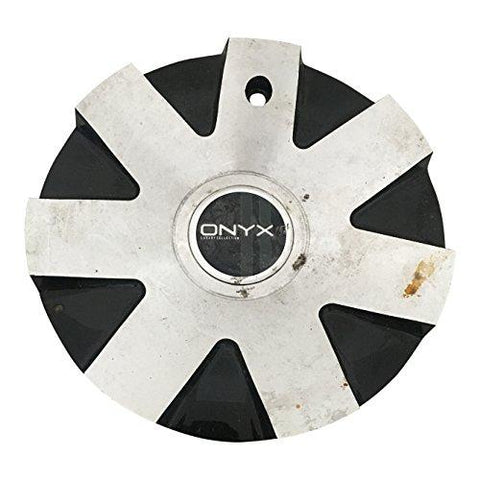 Onyx Wheels 71122490F-2 USED Black and Machined Center Cap - The Center Cap Store