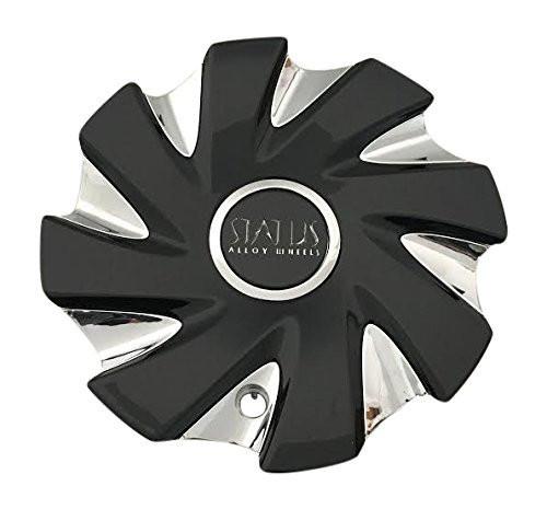 Status Wheels Hurricane S836 C016001CAP Black and Chrome Center Cap - The Center Cap Store